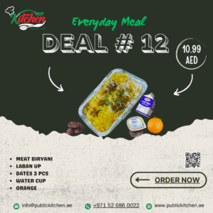 Everyday Deal 12: Meat Biryani with Fruit @10.99 AED <br> packing in polythene bag