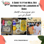 Iftar meal boxes ready for distribution to labourers in Dubai during Ramadan