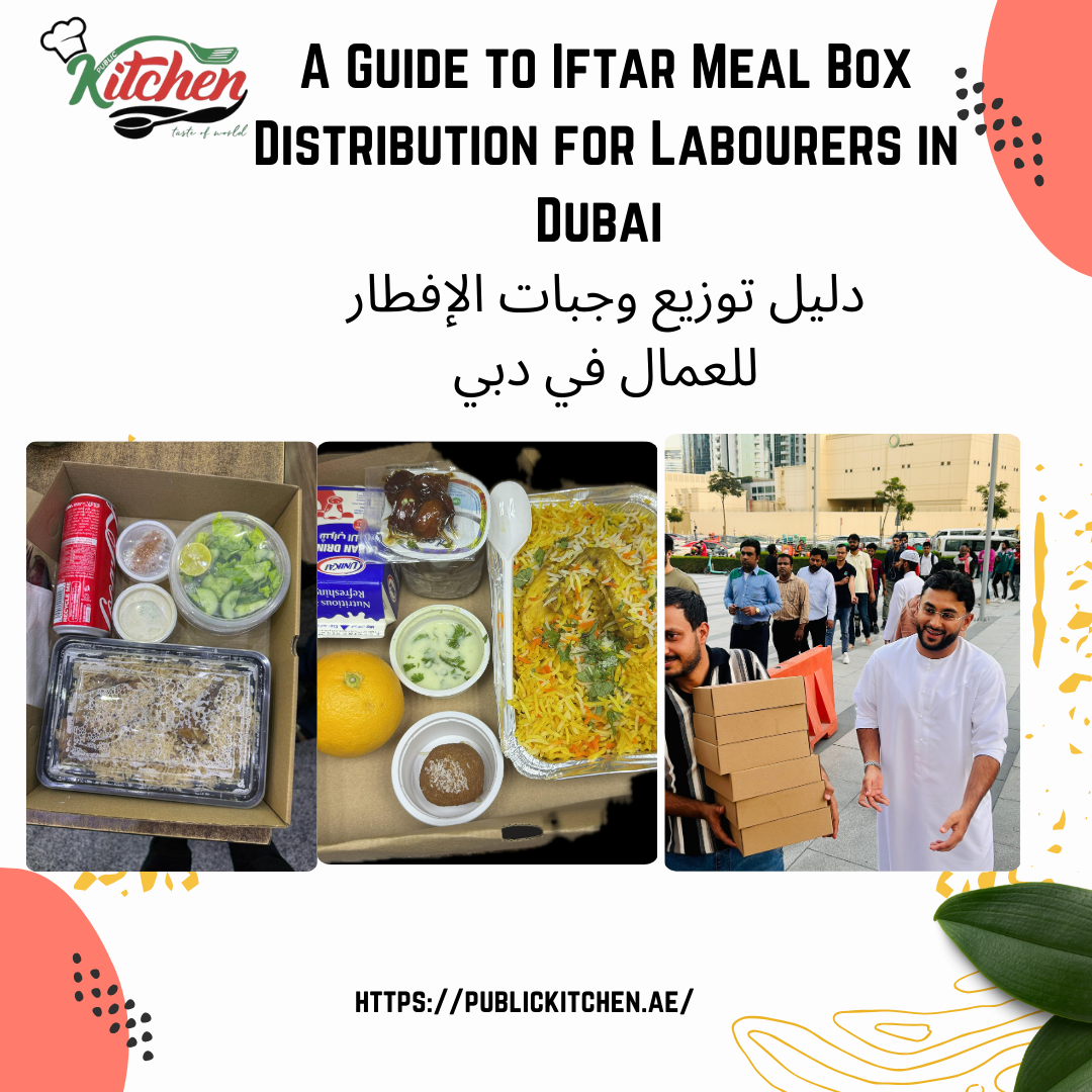 Iftar meal boxes ready for distribution to labourers in Dubai during Ramadan