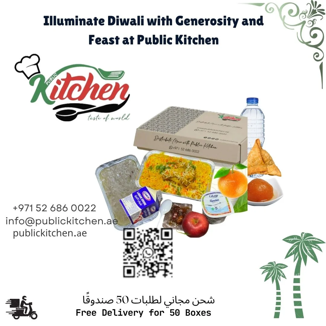 Public Kitchen Dubai Diwali charity catering team distributing meals