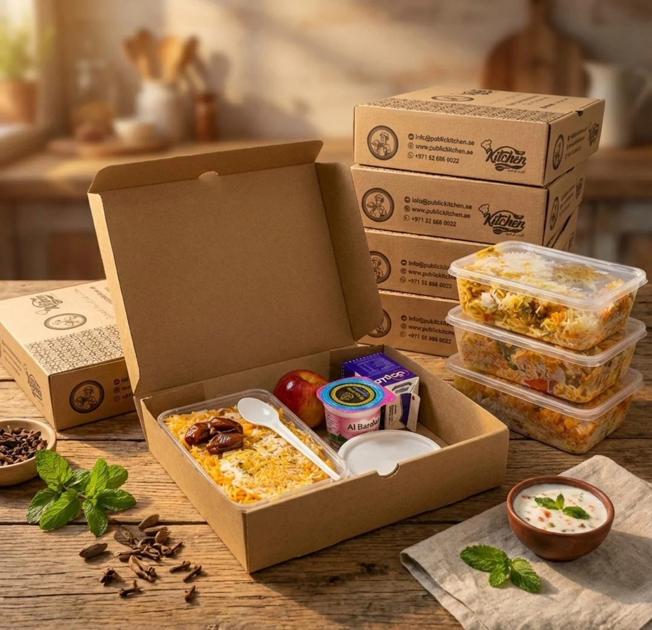 Bulk Ramadan Iftar meal boxes for charity distribution in Dubai
